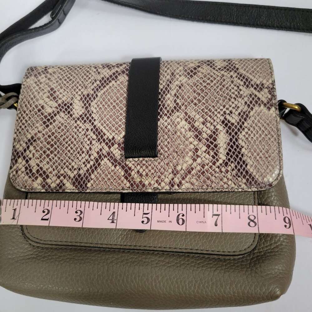 Fossil Crossbody Bag Leather Grey With Snakeskin Accents Purse ZB7804 VGC - Picture 8 of 12